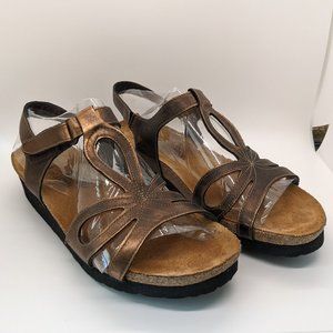 NAOT Rachel Womens Comfort Heeled Sandal in Metallic Bronze Size US 9/UK 7/EU 40